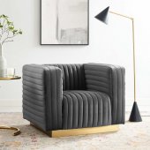 Charisma Accent Chair in Charcoal Velvet by Modway