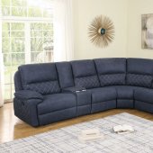 Variel Reclining Sectional Sofa 608990 in Blue by Coaster