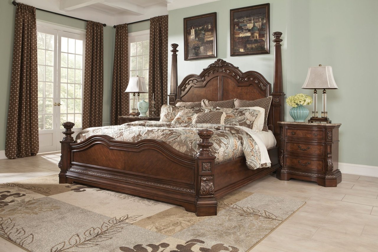 Ledelle Bedroom B705 In Brown W Poster Bed By Ashley Furniture
