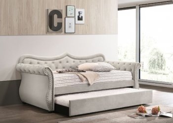 Adkins Daybed 39430 in Beige Linen by Acme w/Trundle [AMB-39430 Adkins]