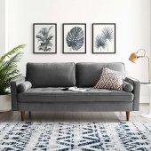 Valour Sofa in Gray Velvet Fabric by Modway w/Options