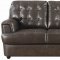 Rich Chocolate Bonded Leather Match Modern Sofa & Loveseat Set