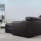 Espresso Leather Modern Sectional Sofa Bed w/Storage