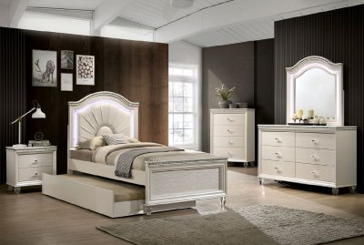 Allie Youth Bedroom Set CM7901 in Pearl White