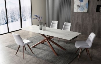 9063 Dining Table White Ceramic by ESF w/Optional 1313 Chairs [EFDS-9063 1313]