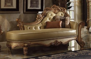 96485 Vendome Chaise in Gold Patina by Acme [AMCL-96485 Vendome]