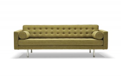 Green Fabric Contemporary Sofa & Armchair Set