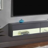 Ximena Floating TV Stand 91347 in Gunmetal by Acme w/LED