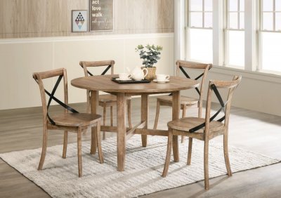 Kendric Dining Room Set 5Pc 71775 in Rustic Oak by Acme