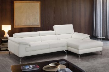 Alice A973b Sectional Sofa in White Premium Leather by J&M [JMSS-A973b Alice White]