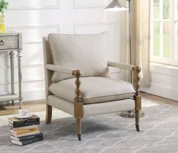 903058 Set of 2 Accent Chairs in Beige Fabric by Coaster [CRAC-903058]