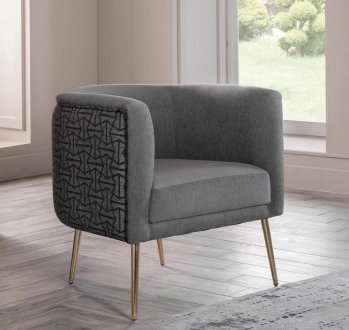 Cloak Accent Arm Chair in Gray Fabric by Bellona