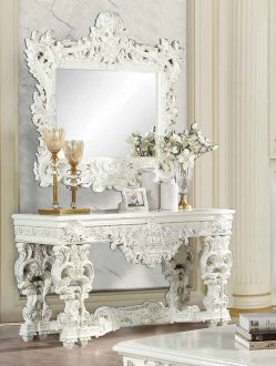 Adara Sofa Table LV01217 Antique White by Acme w/Optional Mirror