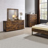 Juvanth Bedroom Set 5Pc 24250Q in Oak & Black by Acme w/Options
