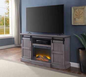 Admon TV Stand w/Fireplace 91618 in Gray Oak by Acme [AMTV-91618 Admon]
