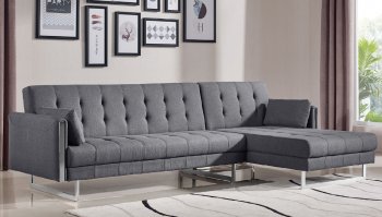 Andrea Sectional Sofa Bed in Gray by At Home USA [AHUSS-Andrea-Gray]