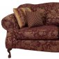 Merlot Fabric Traditional Sofa & Loveseat Set w/Optional Chair