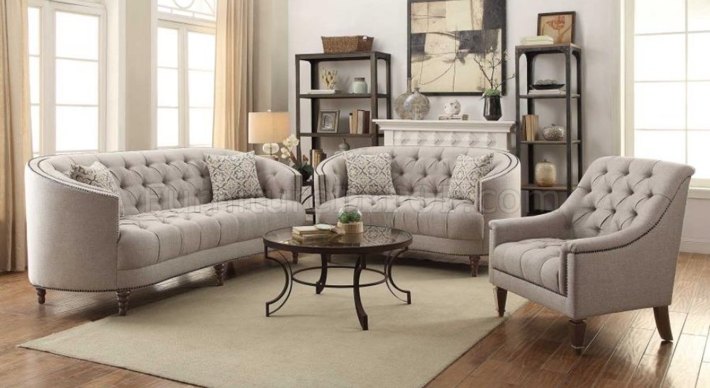 Avonlea Sofa In Stone Grey Fabric 505641 By Coaster W Options