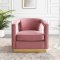 Frolick Accent Chair in Dusty Rose Velvet by Modway
