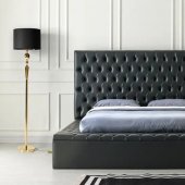 Landmark Upholstered Bed B301 in Black Vinyl