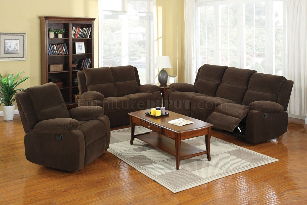Haven Reclining Sofa Cm6554 In Dark, Brown Fabric Recliner Sofa Set