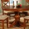 Walnut Finish Dining Room With Pedestal Base Round Table