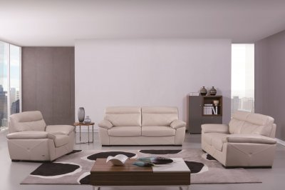 S173 Sofa in Bone Leather by Beverly Hills w/Options