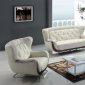 White Bonded Leather 7678 Sofa w/Optional Loveseat & Chair