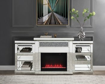 Noralie Electric Fireplace 90655 in Mirrored by Acme [AMFP-90655 Noralie]