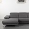 Mercer Sectional Sofa in Slate Gray Leather by Beverly Hills