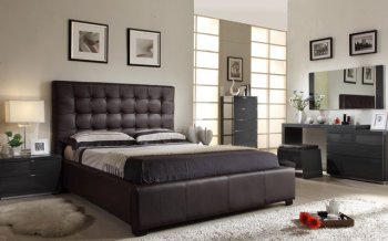 Brown Finish Modern Bedroom w/Optional Dark Grey Casegoods [AHUBS-Athens-Brown]