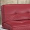 Red Bonded Leather Modern Convertible Sofa Bed w/Chrome Legs
