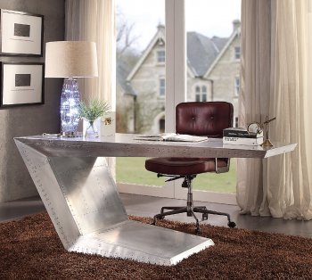 Brancaster Office Desk 92025 in Aluminum by Acme [AMOD-92025-Brancaster]