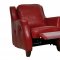 Red Full Italian Leather Contemporary Classic 3Pc Sofa Set