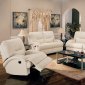 White Bonded Leather Motion Living Room Sofa w/Options