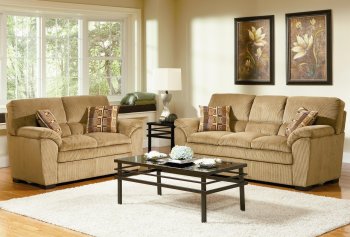 Camel Corduroy Fabric Casual Living Room Sofa w/Options [CRS-502421-Molly]
