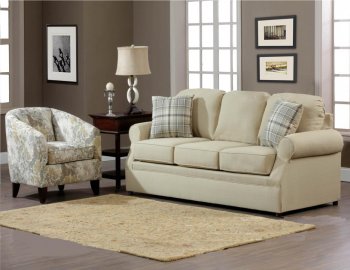 Cream Fabric Modern Sofa & Accent Chair Set w/Options [CHFS-V2-3569 Ella]
