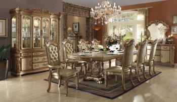 Vendome Dining Table 63000 in Gold Tone Patina by Acme w/Options [AMDS-63000 Vendome]