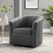 Prospect Swivel Chair Set of 2 in Charcoal Velvet by Modway