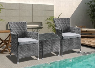 Tashelle 3Pc Patio Bistro Set 45000 in Gray by Acme