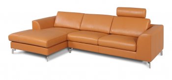 Angela Sectional Sofa in Camel Leather by Whiteline Imports [WLSS-Angela Camel]