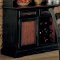 Two-Tone Brown & Black Distressed Finish Buffet w/Wine Cabinet