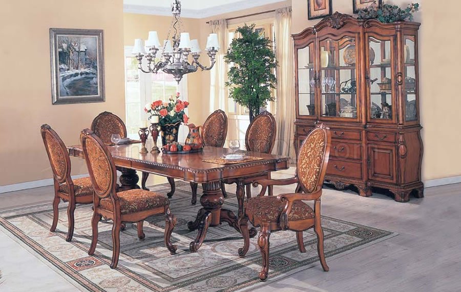 Light Brown Color Semi Gloss Finish, Light Brown Dining Room Sets