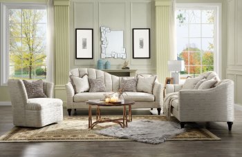 Athalia Sofa 55305 in Shimmering Pearl Fabric by Acme w/Options [AMS-55305 Athalia]
