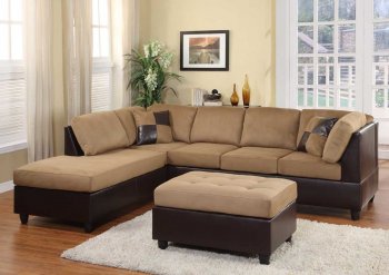 Comfort Living Sectional Sofa 9909BR Light Brown by Homelegance [HESS-9909BR-Comfort Living]