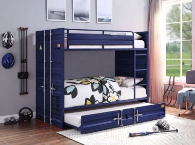 Cargo Twin/Twin Bunk Bed 37900 in Blue by Acme