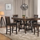 Dewey Counter Ht 5Pc Dining Set 115208 in Walnut by Coaster