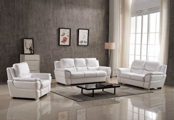 4562 Sofa in White Half Leather by ESF [EFS-4572 White]