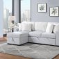 U0204 Sectional Sofa Bed in Light Gray & White Fabric by Global