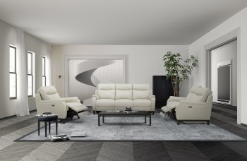 Leonard Power Motion Sofa in Smoke Leather by Beverly Hills [BHS-Leonard Smoke]